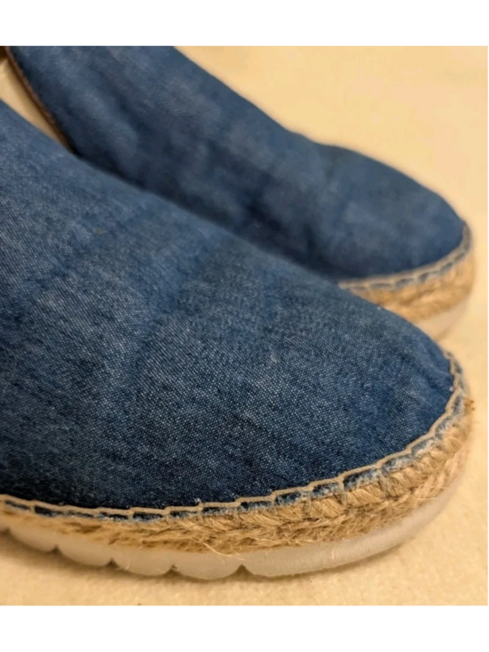 Nine West Youth Denim Espadrilles Slip On Size Y7 Sandals F81